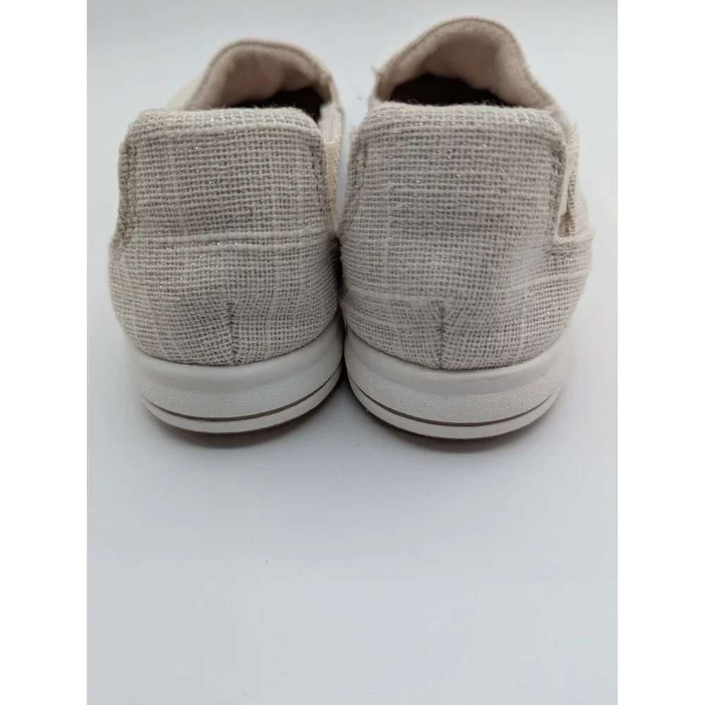 Clarks Cloudsteppers Womens 8.5 M Stone Metallic Textile‎ Slip On Loafers